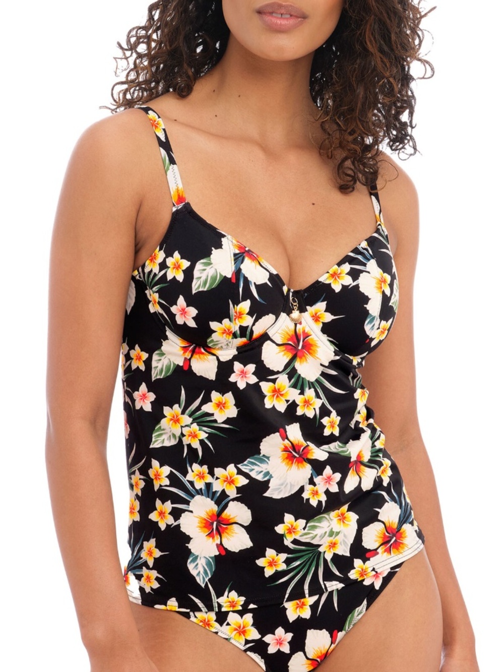 NEW Freya Havana Sunrise Plunge Underwire Tankini Swim Top 202756 Floral MUI